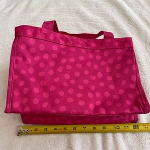 Thirty one pink polka dot tote bag